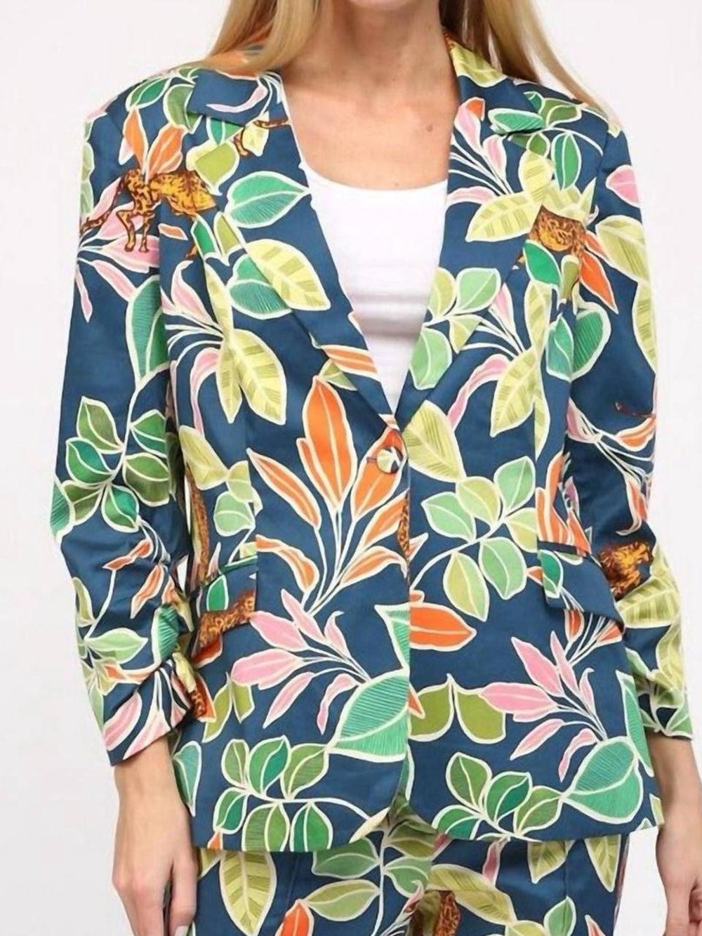 Fate by LFD Tropical Vacation Tiger Print Blazer
Small